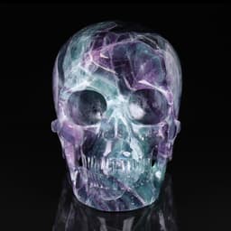 image-Natural Purple Fluorite 5 Inch Gemstone Skull