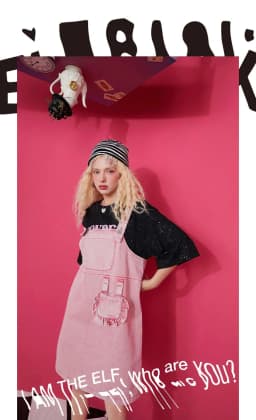 image-Solid Pure High Waist Casual Women Overall Skirts,Spring ELF Vintage