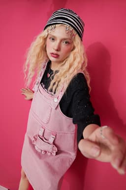 image-Solid Pure High Waist Casual Women Overall Skirts,Spring ELF Vintage