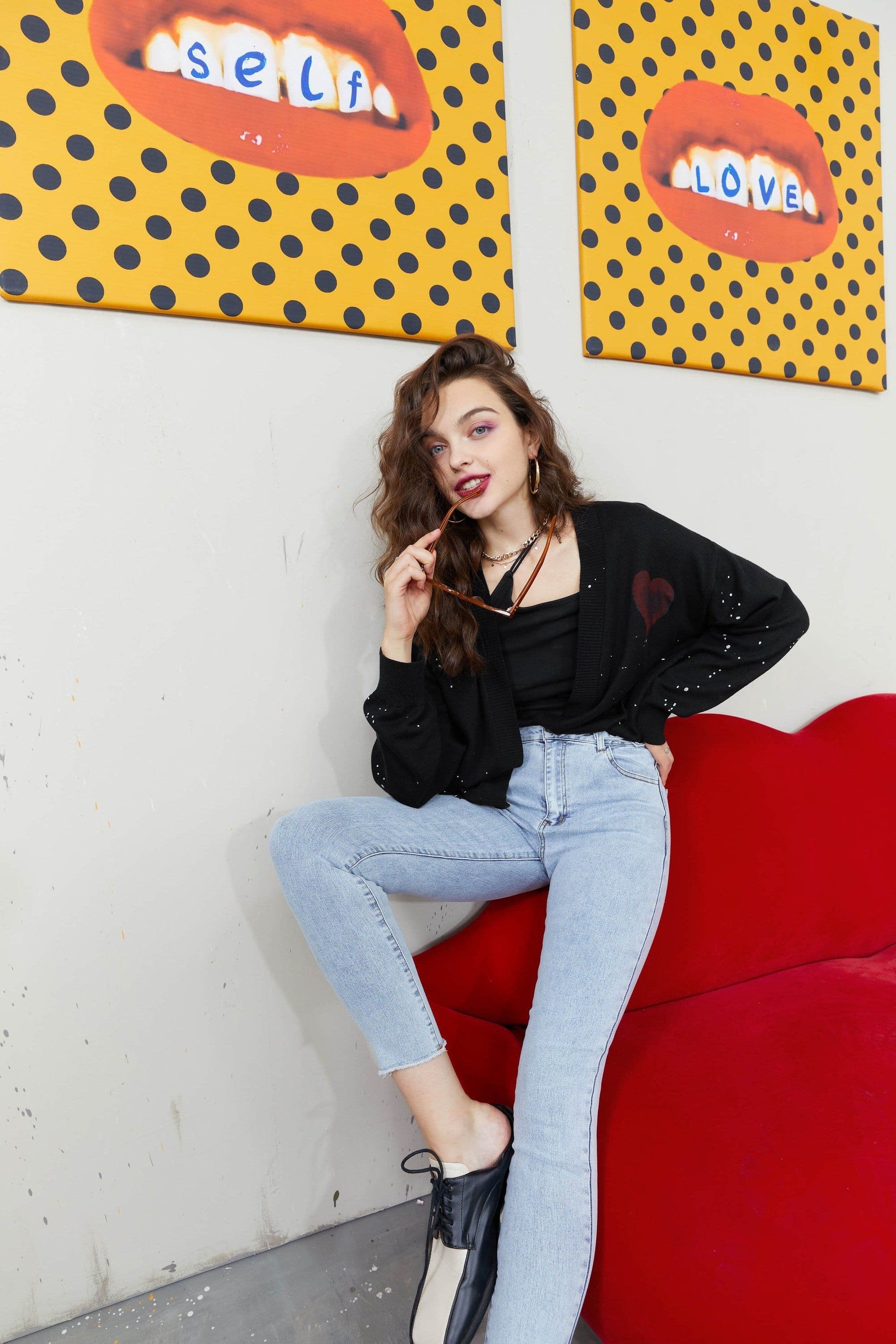 image-Solid Chic Love Single Breasted Knit Casual Women Cardigan Autumn