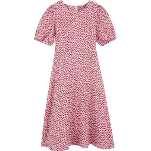 image-Love Print Casual Midi Holiday Dresses Women,Summer Vintage Short