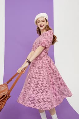 image-Love Print Casual Midi Holiday Dresses Women,Summer Vintage Short