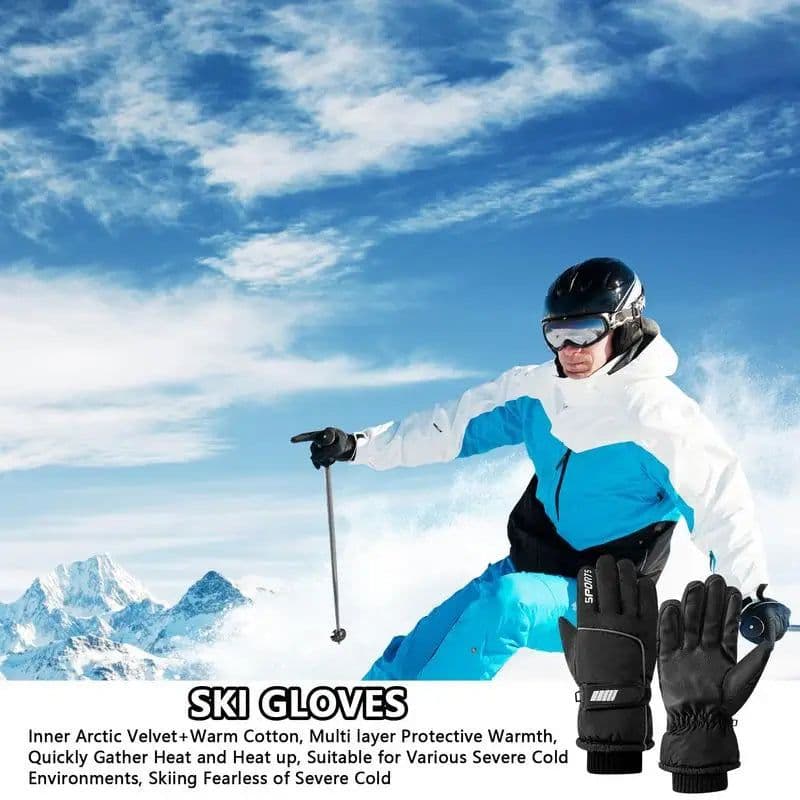 image-Men Winter Waterproof Cycling Gloves Outdoor Sports Running Motorcycle