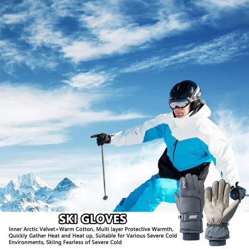 image-Men Winter Waterproof Cycling Gloves Outdoor Sports Running Motorcycle