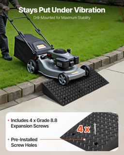 image-VEVOR Driveway Curb Ramp, 7000 lbs Load Capacity, 7 Inches Rise Height Heavy Duty Curbside Bridge Ramp with Drainage Tank for Wheelchairs, Strollers, Motorcycles, Cars, Lawn Mowers & Trailers, 2 Pack