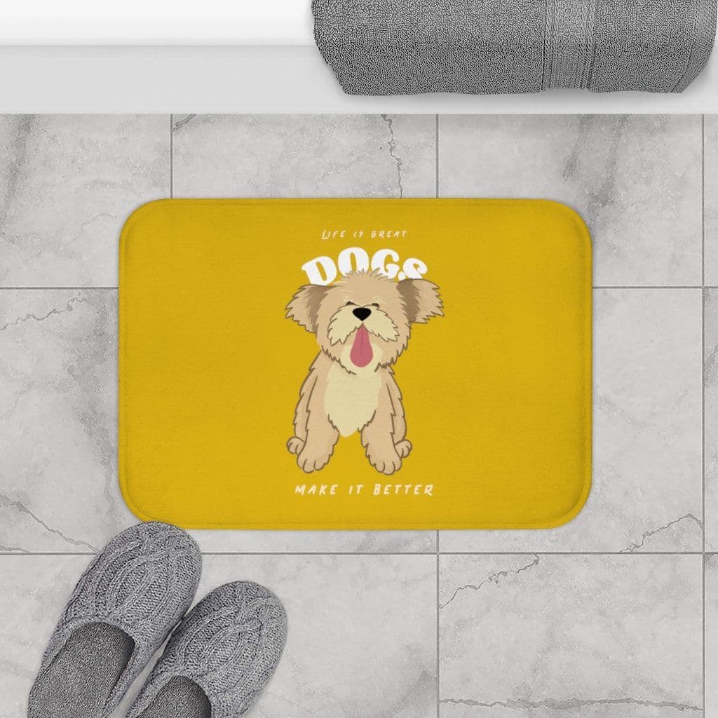 image-Life is Great, Dogs Make it Better Bath Mat