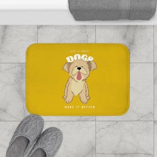 image-Life is Great, Dogs Make it Better Bath Mat