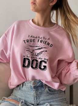 image-I Asked God For A True Friend Sweat Shirt