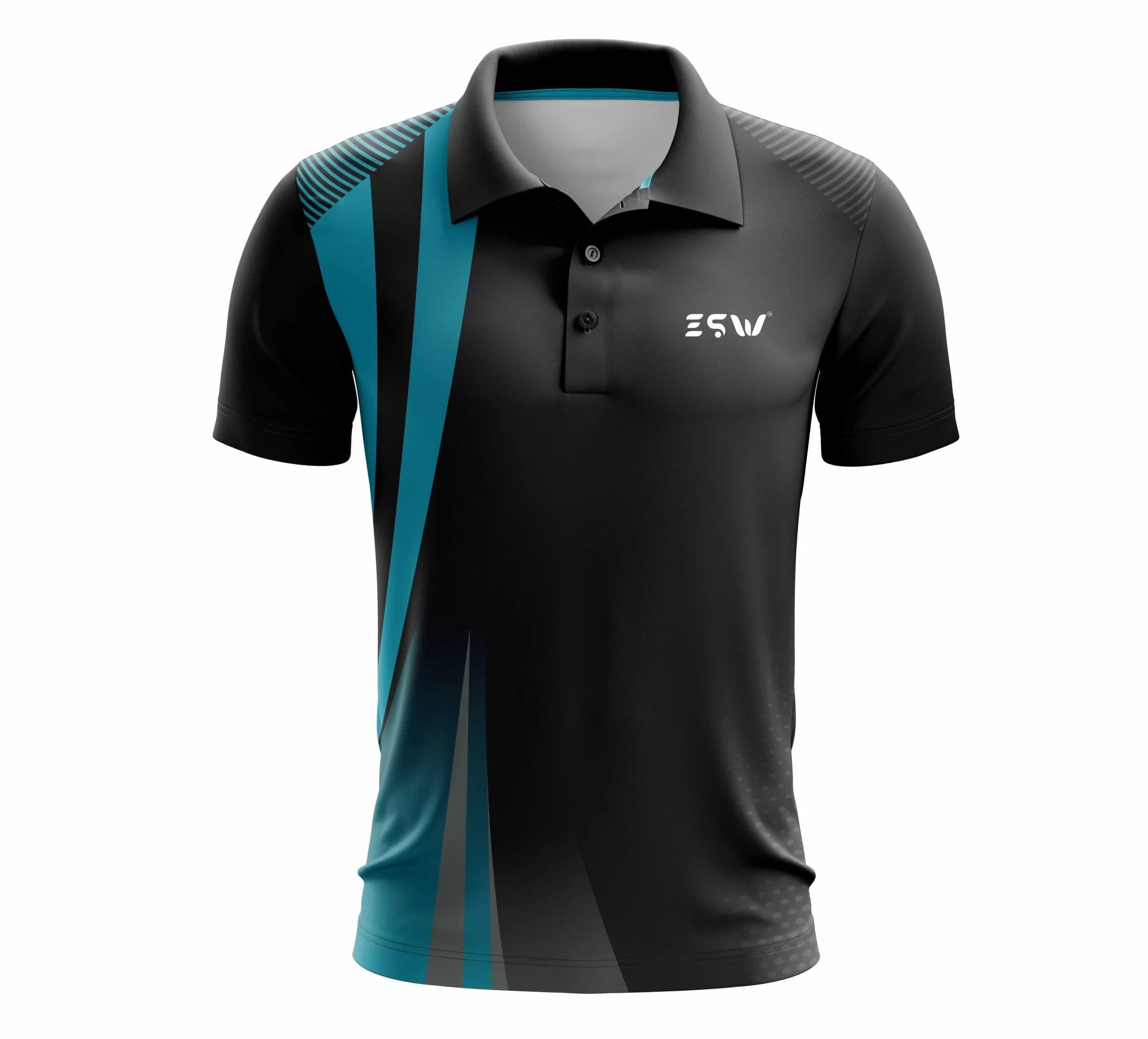 image-Collar Neck Printed Design Sportswear T-Shirt with Half Sleeves