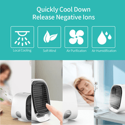 image-Portable USB Air Cooler Fan Mini Desktop Air Conditioner