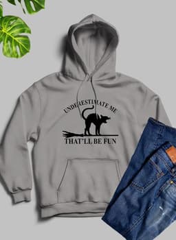 image-Underestimate Me Black Cat Hoodie