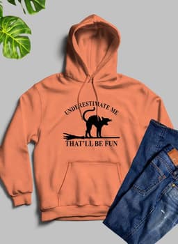image-Underestimate Me Black Cat Hoodie