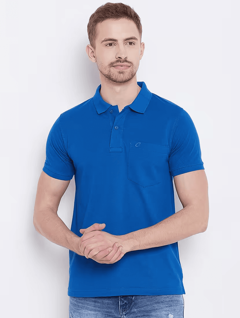 image-Men's Polyster Half Sleeve Sport Tshirt (Size-S) (Color-BLUE)