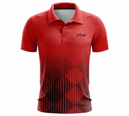 image-Men's Graphic Print Polo Neck Polyester Red T-Shirt