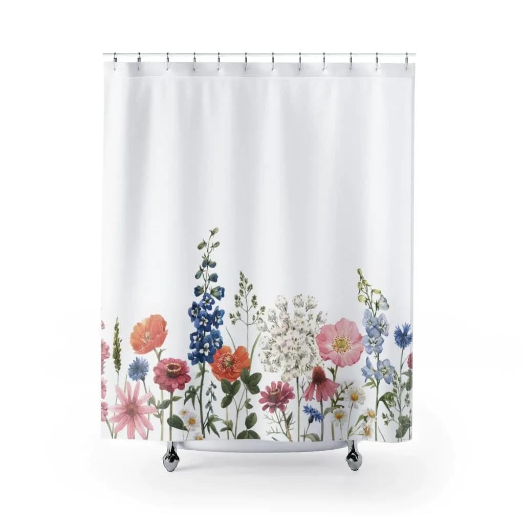 image-Spring Floral Garden Shower Curtains Home Decor
