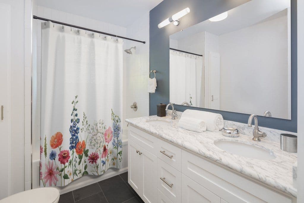 image-Spring Floral Garden Shower Curtains Home Decor