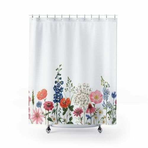 image-Spring Floral Garden Shower Curtains Home Decor