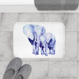 image-Mother and Baby Auspicious Elephant Bath Mat Home Accents