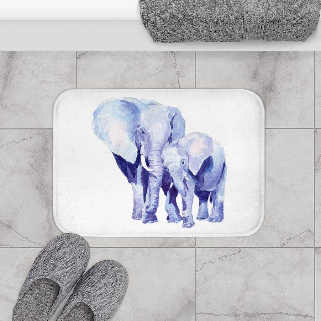 image-Mother and Baby Auspicious Elephant Bath Mat Home Accents