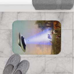 image-UFO Abducting Cow Bath Mat Home Accents