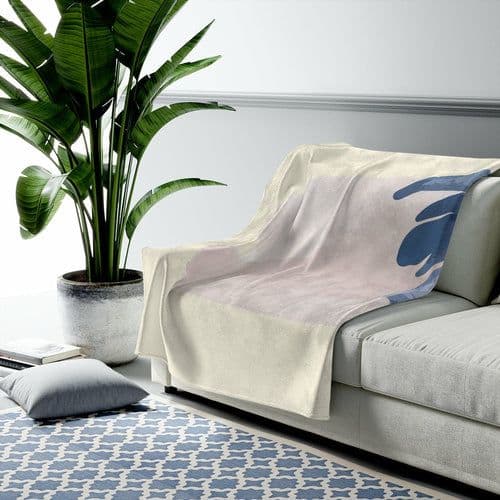 image-Abstract Floral Blanket Plush Throw