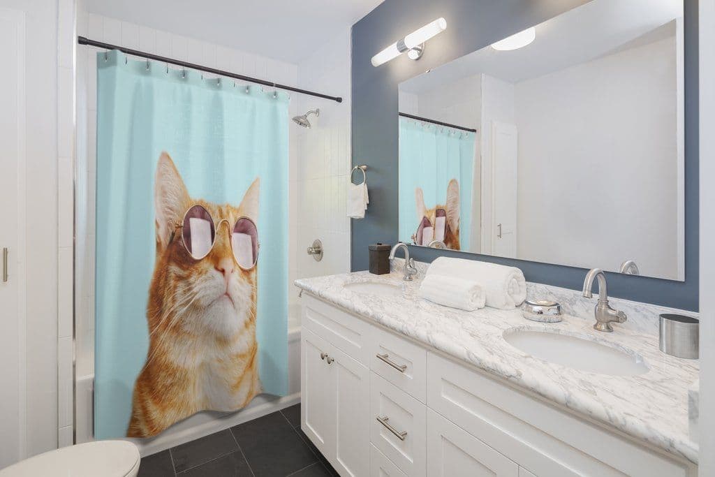 image-Cat Rules Shower Curtains