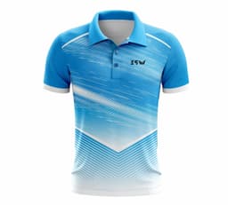 image-Men Tie & Dye Polo Neck Polyester Multicolor T-Shirt Sky blue color