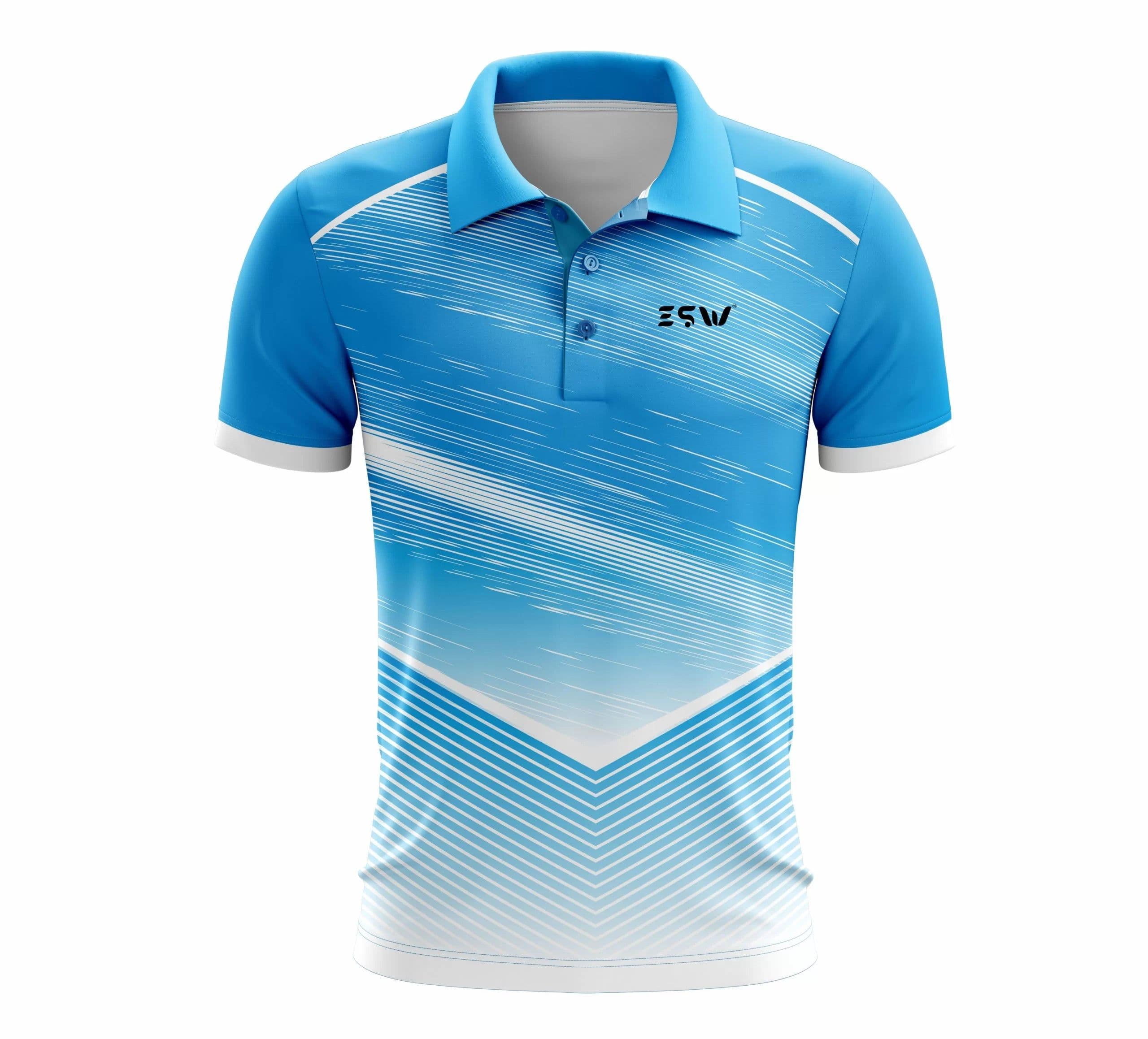 image-Men Tie & Dye Polo Neck Polyester Multicolor T-Shirt Sky blue color