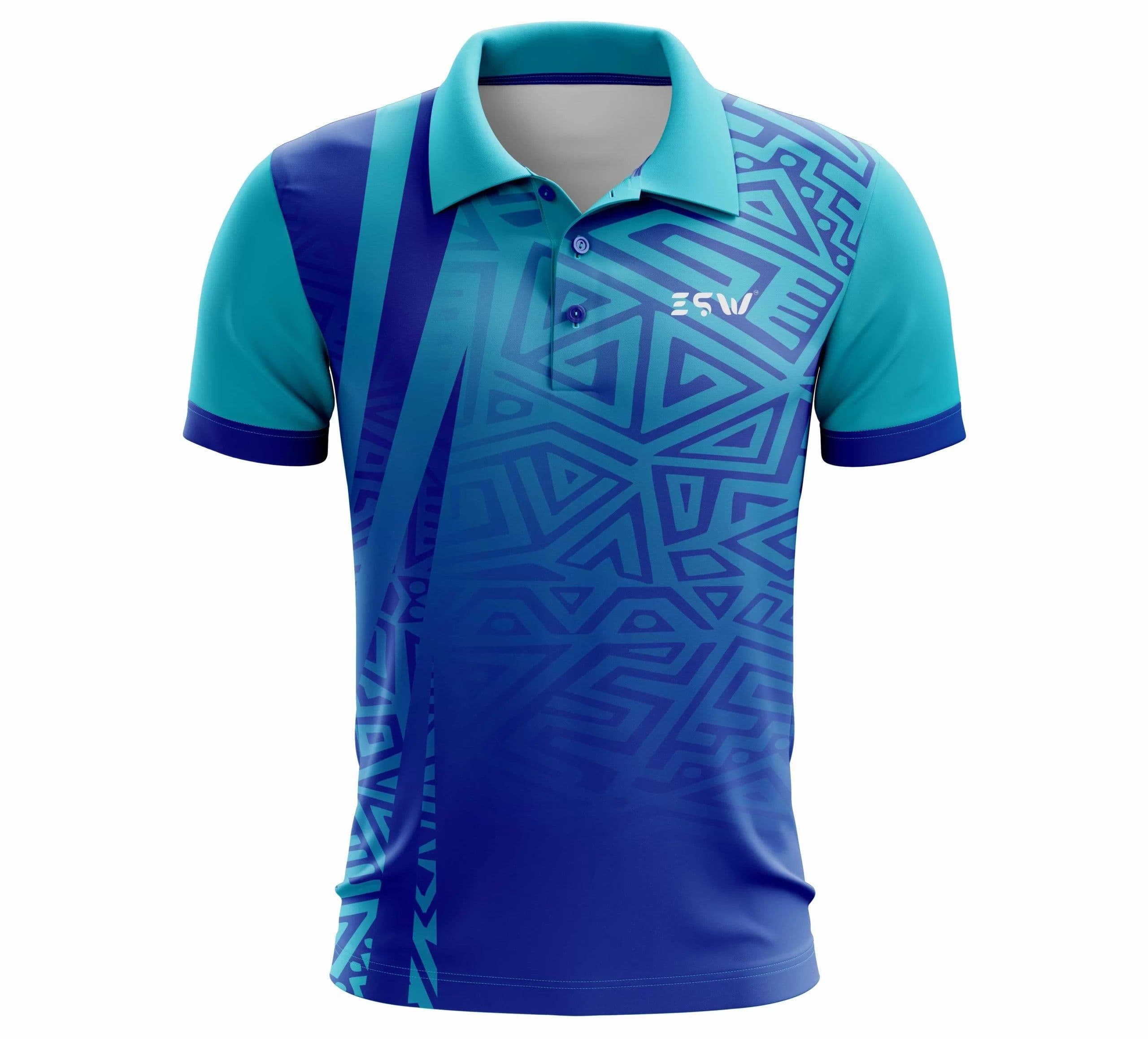 image-Men's Sporty Polo Neck Polyester Sky blue , blue T-Shirt