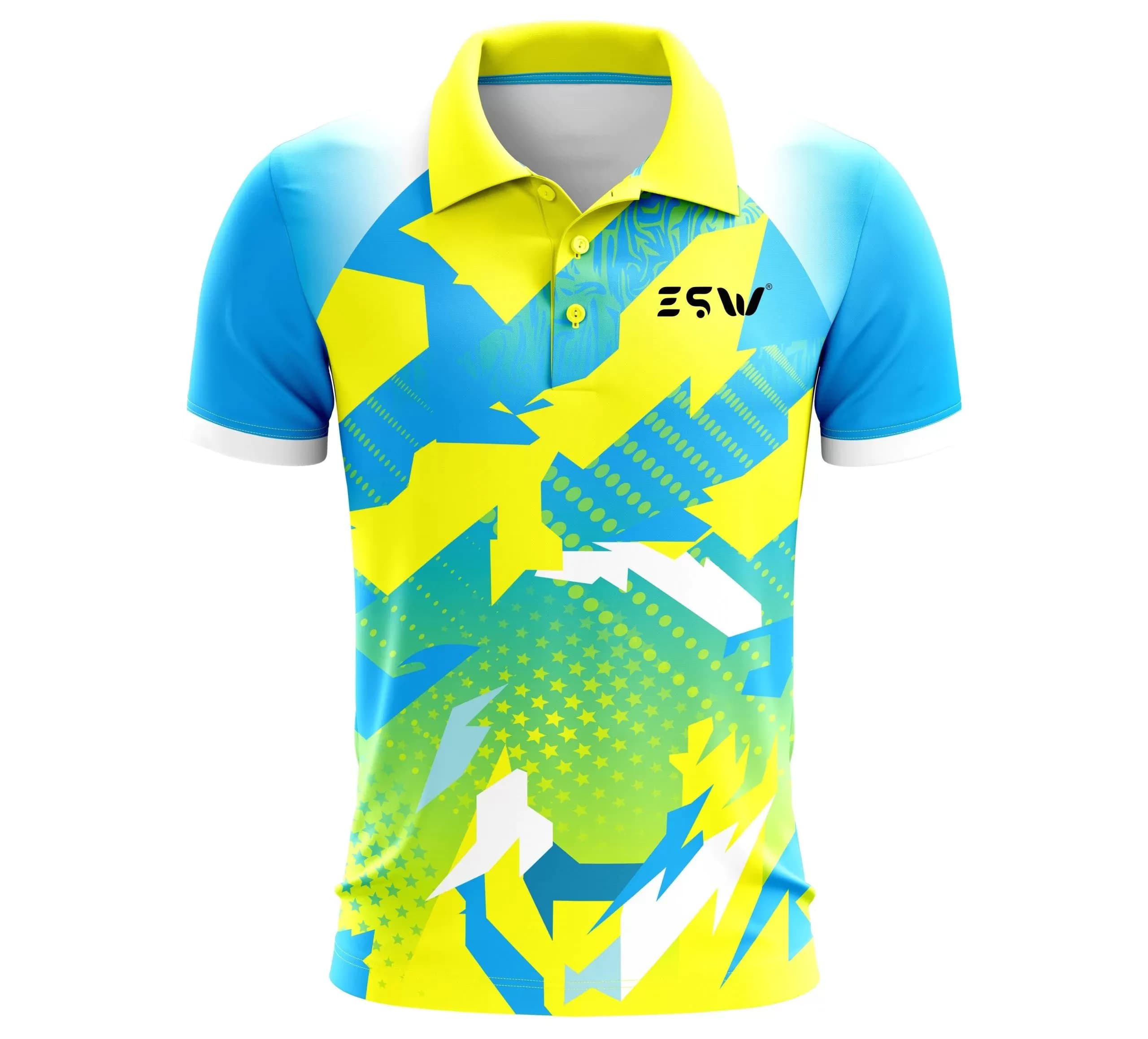 image-Cricket Sportswear Collared Neck T Shirt with Polyester Half Sleeves