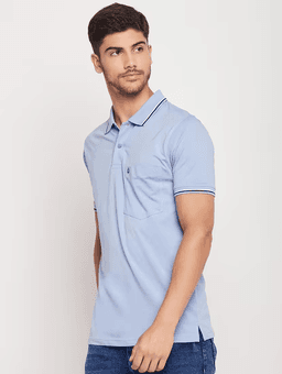 image-Men's Polyster Solid Half Sleeve Sport Tshirt (Size-L) (Color-BLUE)