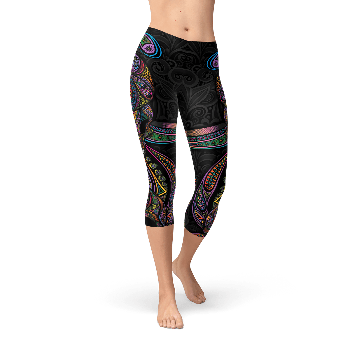 image-Womens Sugar Skull Capri Leggings