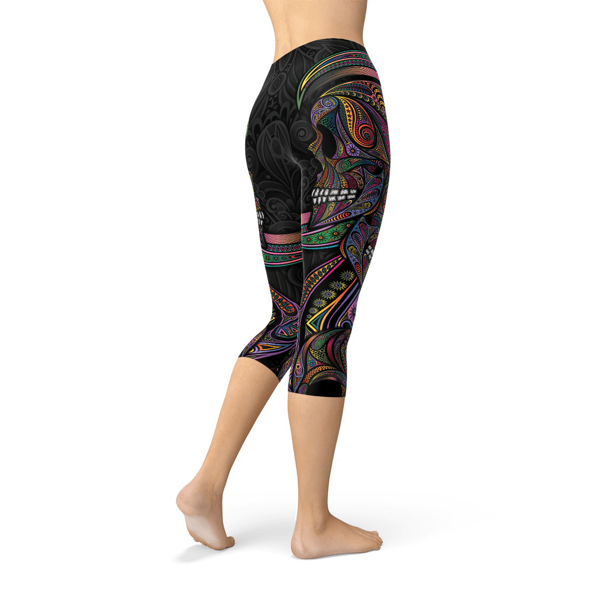 image-Womens Sugar Skull Capri Leggings
