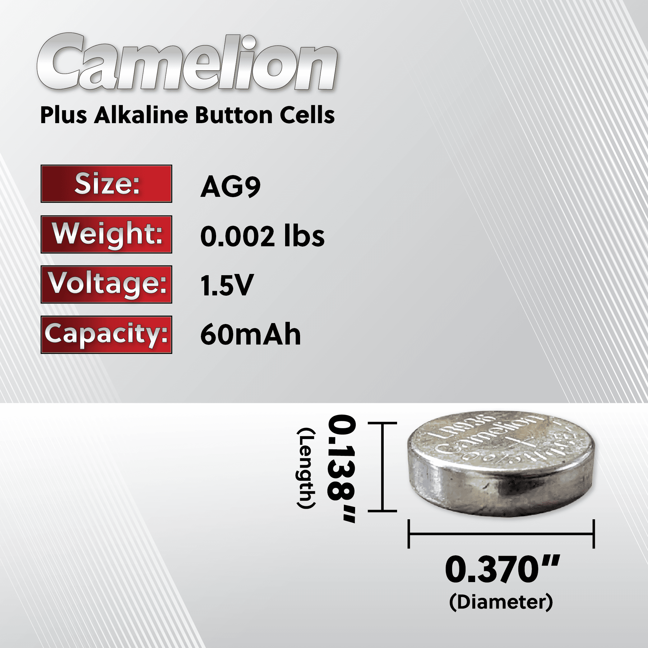 image-Camelion AG9 / G9 / LR936 / LR45 / 194 / SR936W / GP94A / 394 1.5V