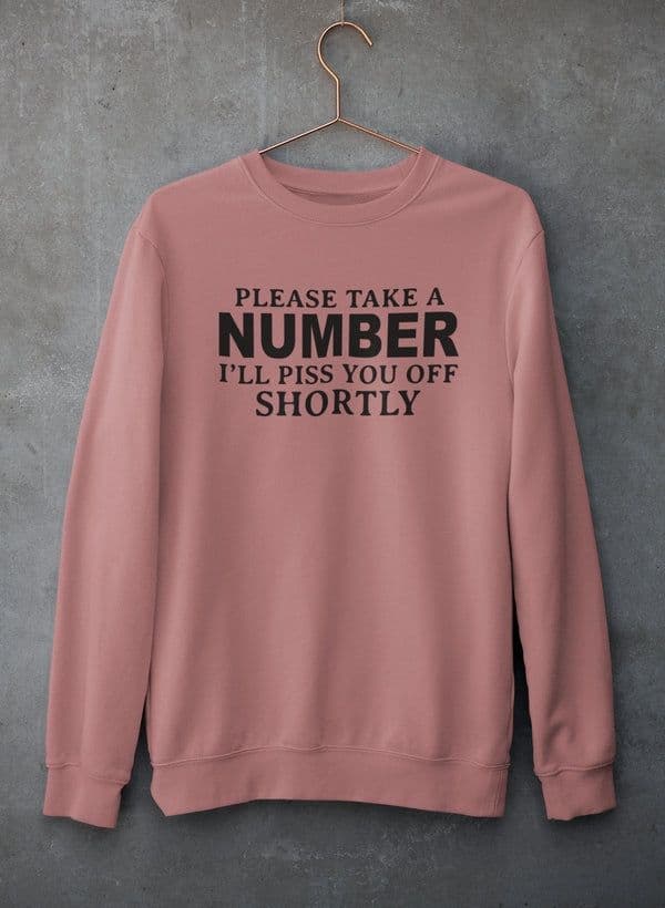 image-Please Take A Number I'll Piss You Off Shortly Sweat Shirt
