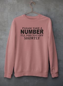 image-Please Take A Number I'll Piss You Off Shortly Sweat Shirt