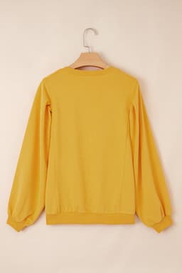 image-Citrus Pleated Balloon Sleeve Pullover Sweatshirt