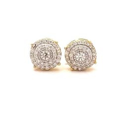 image-DRACONIS 0.41 CTW 925 GOLD MOISSANITE ICED OUT EARRING | 995002