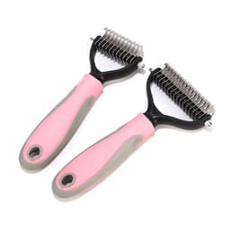 image-Stainless Double-sided Pet Brush Hair Removal Comb Grooming Dematting Dog Grooming Shedding Tools