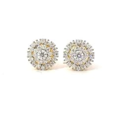 image-FATHOM 0.56 CTW 925 GOLD MOISSANITE ICED OUT EARRING | 995012