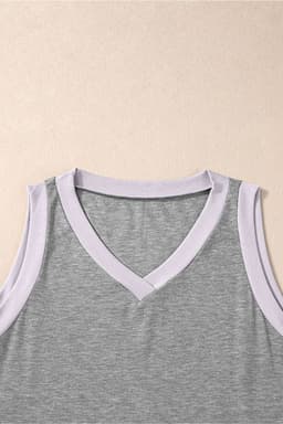 image-Mist Green Ribbed V Neck Tank