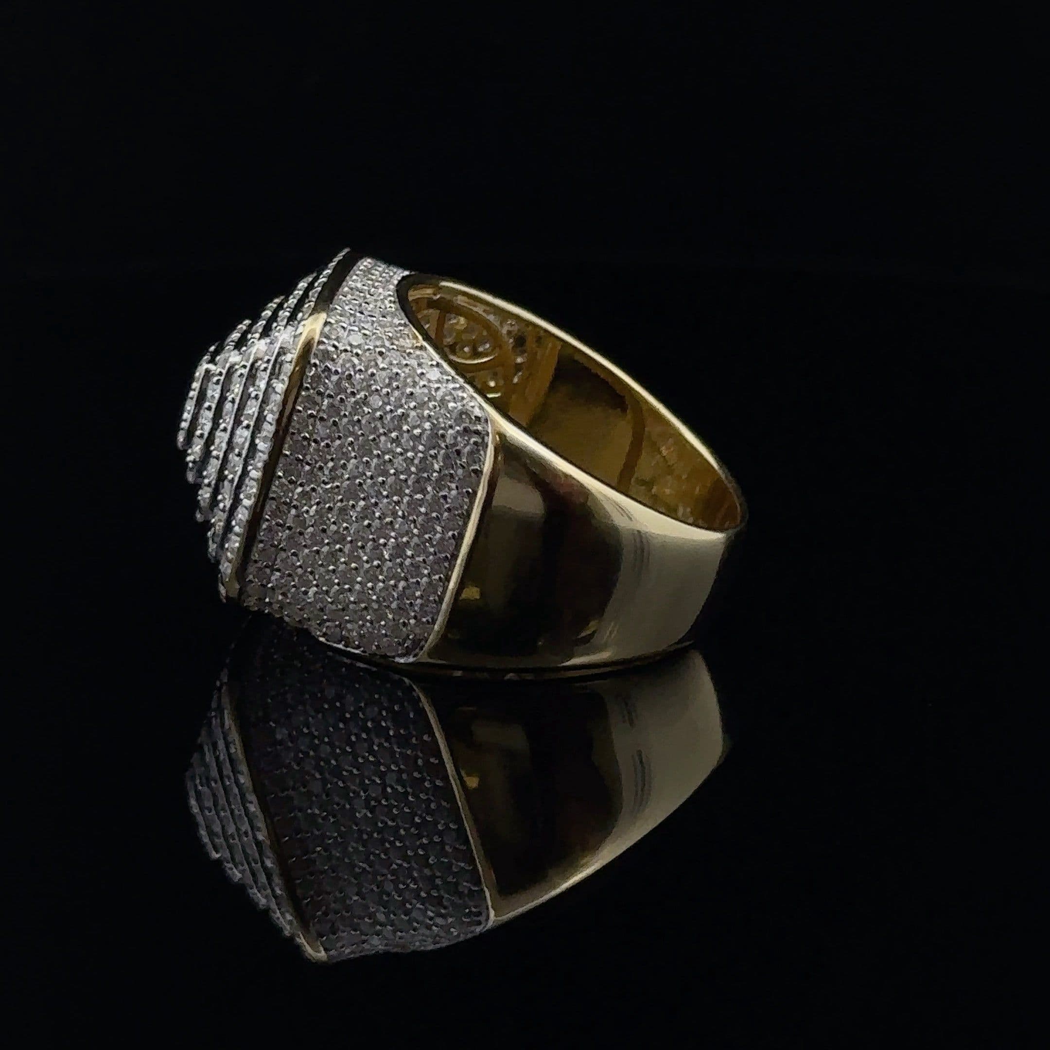 image-SOLARE 925 MOISSANITE MENS RHODIUM ICED OUT RING | 995522