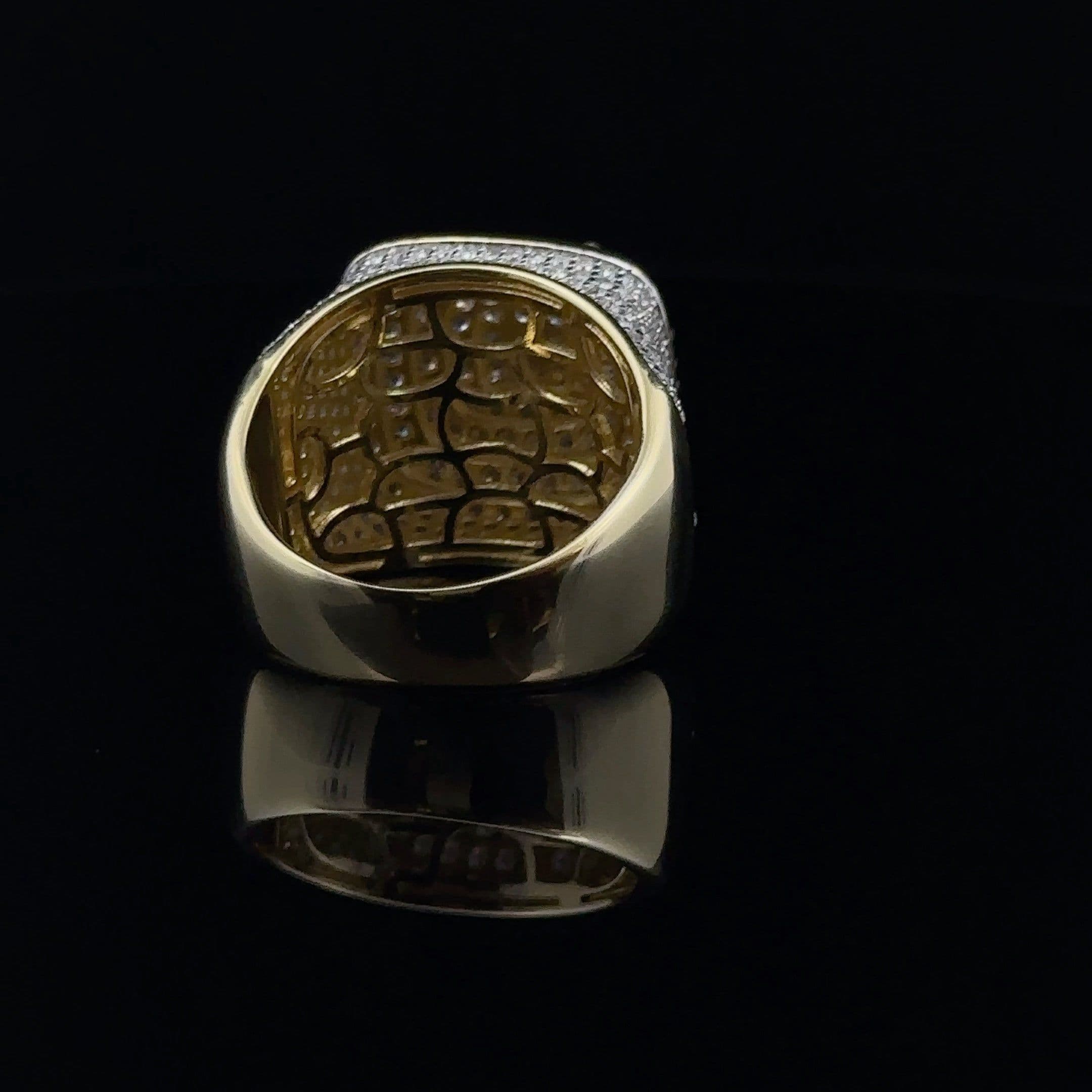 image-SOLARE 925 MOISSANITE MENS RHODIUM ICED OUT RING | 995522