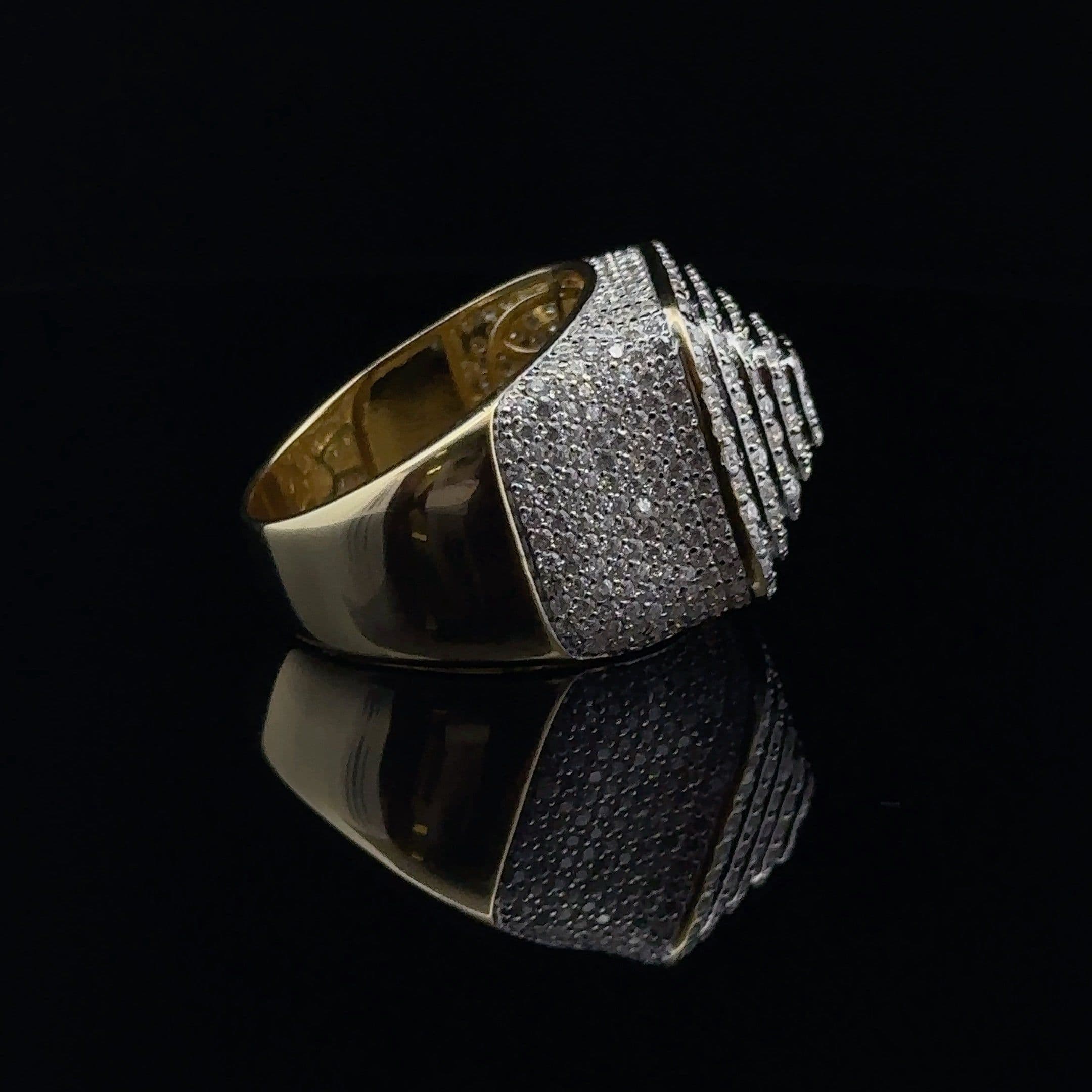 image-SOLARE 925 MOISSANITE MENS RHODIUM ICED OUT RING | 995522