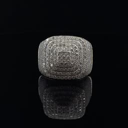 image-SOLARE 925 MOISSANITE MENS RHODIUM ICED OUT RING | 995522