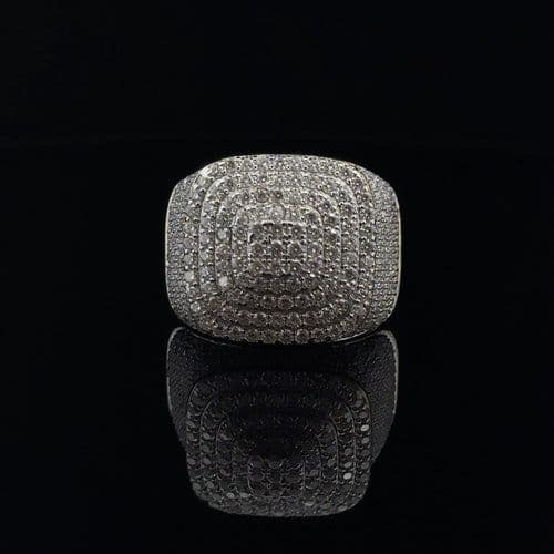 image-SOLARE 925 MOISSANITE MENS RHODIUM ICED OUT RING | 995522