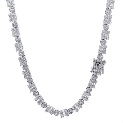 image-ORIN 12.70 CTW 5 MM RHODIUM MOISSANITE ICED OUT CHAIN | 995811