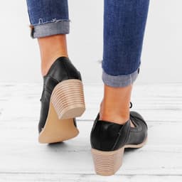 image-Large Size Brown Retro Sandals - High Heel Chunky 6-8CM PU