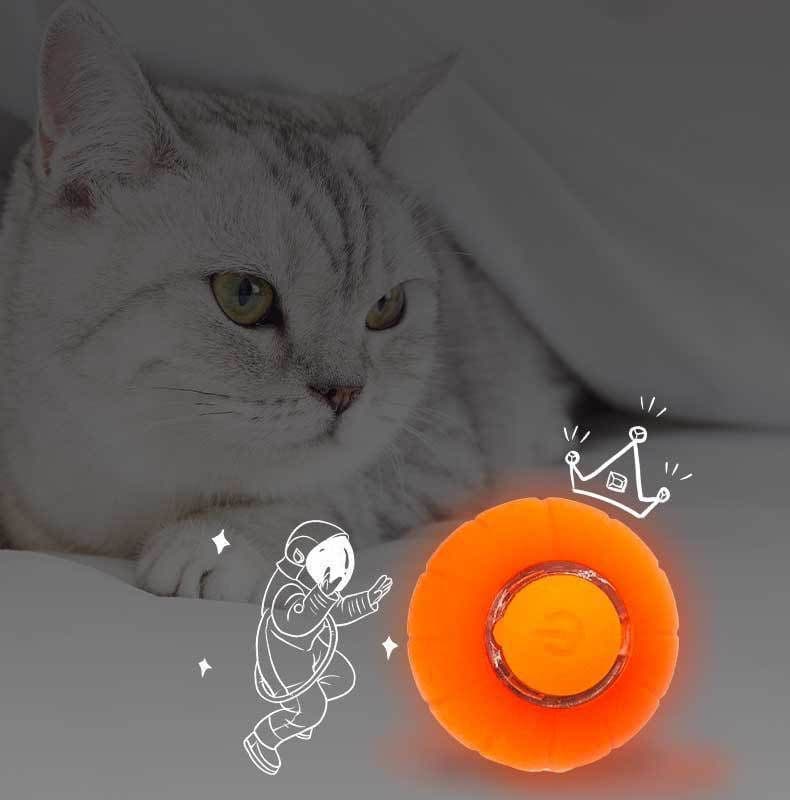 image-Smart Rolling Ball Pet Cat Toy Ball Bite-resistant Elastic Ball