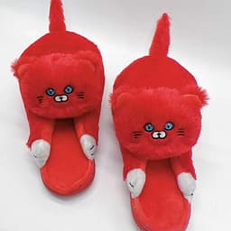 image-Cute Cat Hug Plush Cotton Slippers